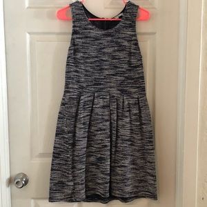 Ann Taylor LOFT Blue Tweed Sleeveless Dress